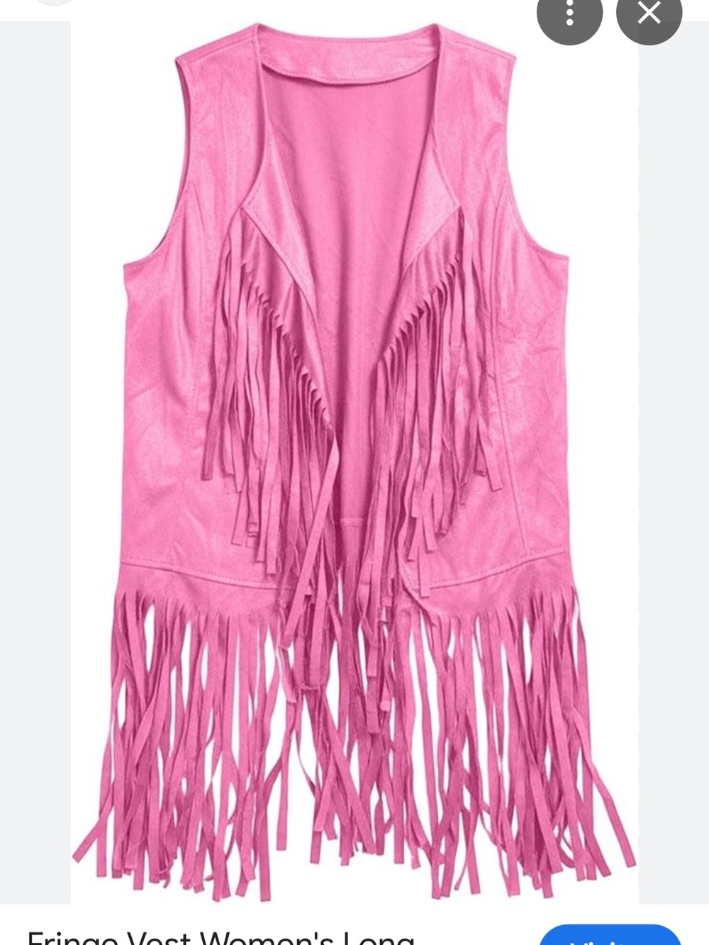 Pink Fringe Faux Suede Vest